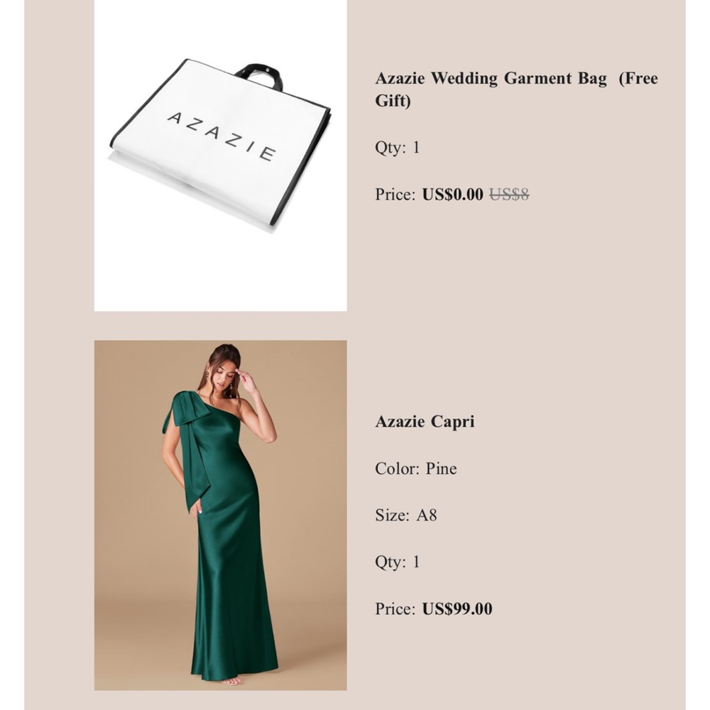 Azazie One-Shoulder Gown in Green